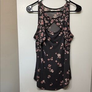 Maurices Floral Crisscross Tank Top
